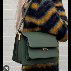 Classic Marni Medium Green Trunk Handbag Bag Purse